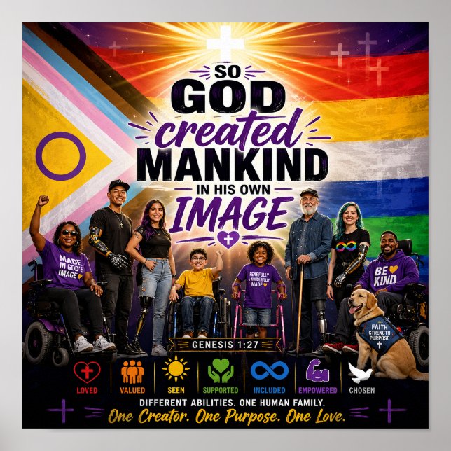 Inclusive Christian Imago Dei Disability Pride Gra Poster (Front)