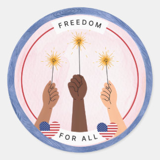 Inclusive Fourth of July Sticker - Freedom for All