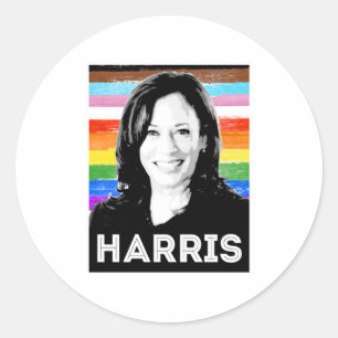 Inclusive Harris Pride Poster Classic Round Sticker