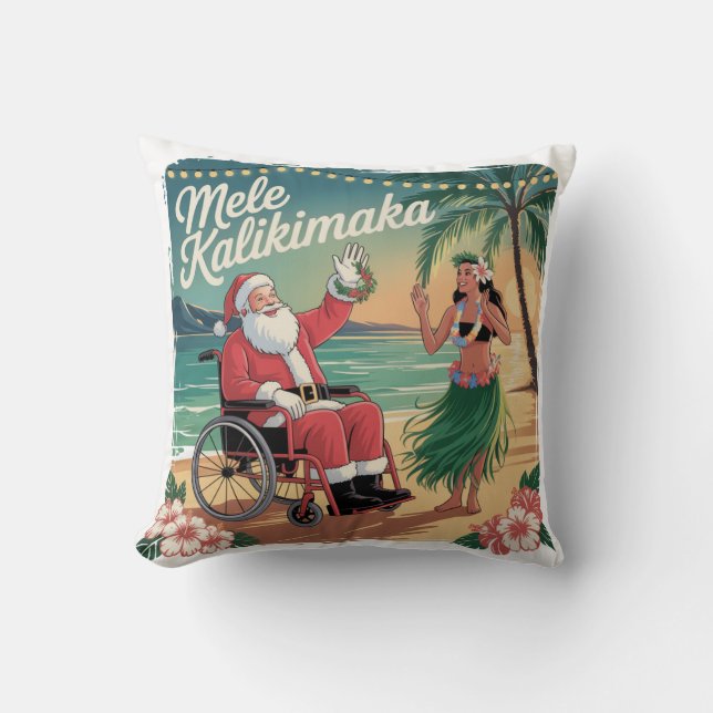  Inclusive Hawaiian Christmas Throw Cushion (Front)