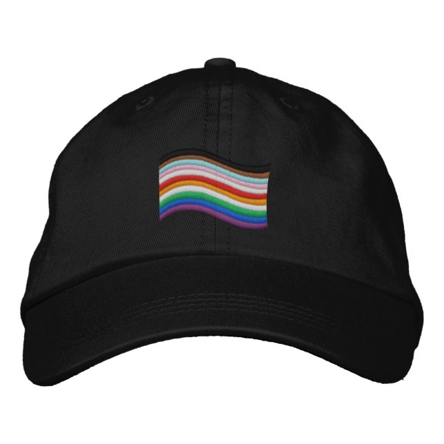 Inclusive Pride Flag Embroidered Baseball Cap (Front)