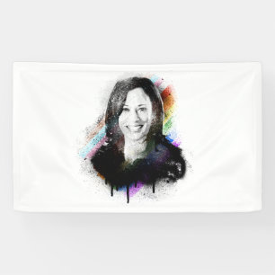 Inclusive Pride Kamala Harris Spray Paint Banner