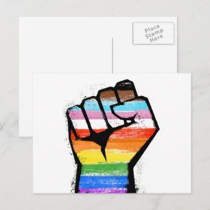 Inclusive Progress Pride Fist Postcard