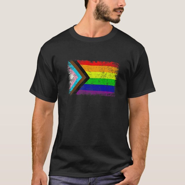 Inclusive Progress Pride Flag Gay Pride LGBTQ+ BIP T-Shirt (Front)
