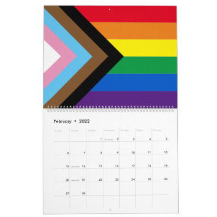 Inclusive rainbow Lgbtq gay diversity flag Calendar
