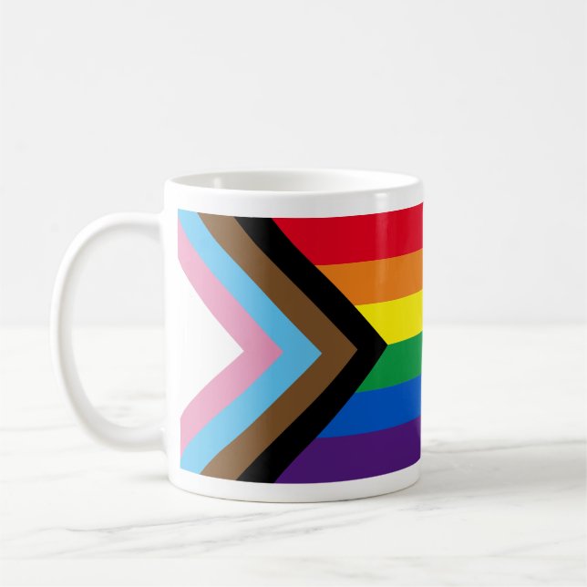 Inclusive rainbow Lgbtq gay diversity flag Coffee Mug (Left)