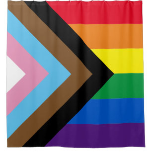 Inclusive rainbow Lgbtq gay diversity flag Shower Curtain