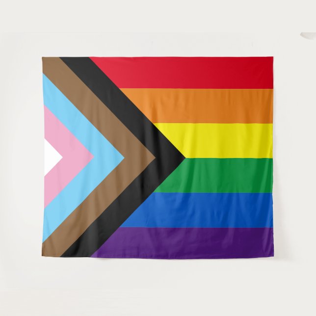 Inclusive rainbow Lgbtq gay diversity flag Tapestry (Front (Horizontal))