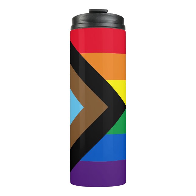Inclusive rainbow Lgbtq gay diversity flag Thermal Tumbler (Front)