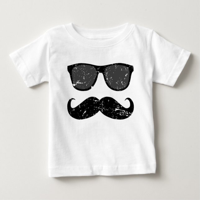 incognito - funny moustache and cool shades baby T-Shirt (Front)