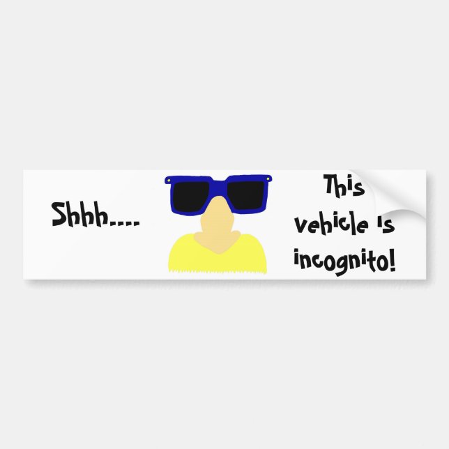 Incognito Moustache & Glasses Bumper Sticker (Front)