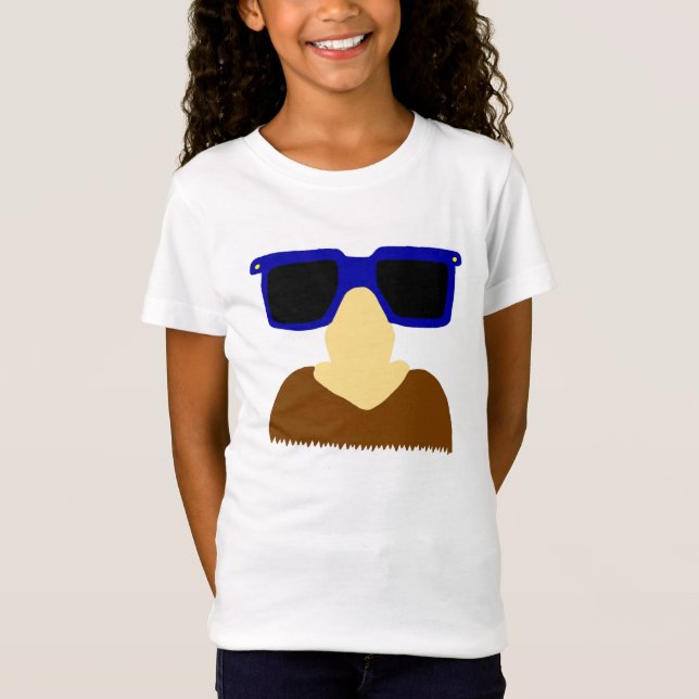 Incognito Moustache & Glasses Girls Baby Doll Tee (Front)