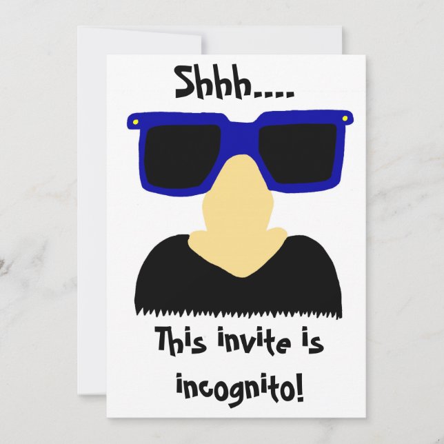 Incognito Moustache & Glasses Invitations (Front)