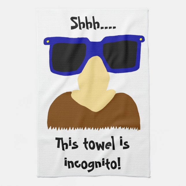 Incognito Moustache & Glasses Kitchen Towel (Vertical)