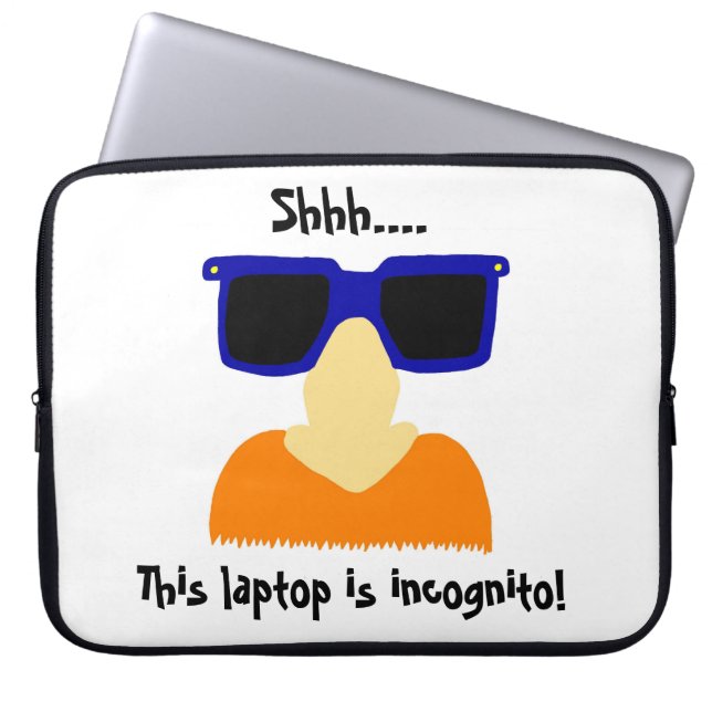 Incognito Moustache & Glasses Laptop Sleeve (Front)