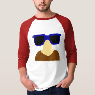 Incognito Moustache & Glasses Mens Raglan T-Shirt