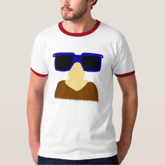 Incognito Moustache & Glasses Mens Ringer T-Shirt