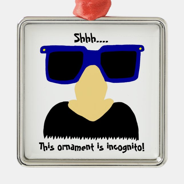Incognito Moustache & Glasses Ornament (Front)
