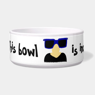 Incognito Moustache & Glasses Pet Bowl
