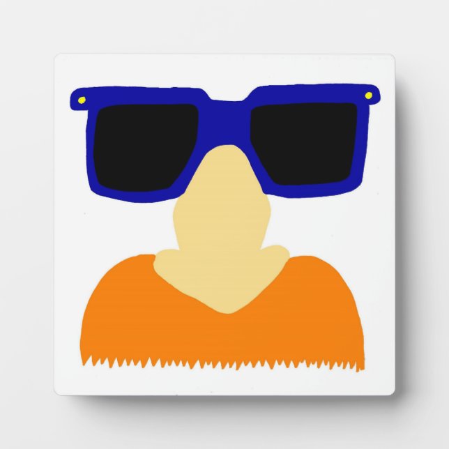 Incognito Moustache & Glasses Plaque (Front)