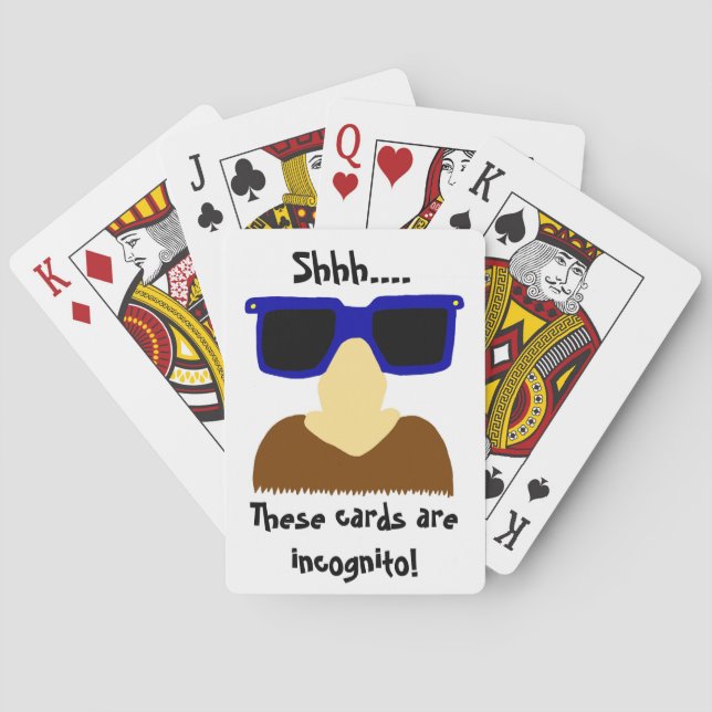 Incognito Moustache & Glasses Playing Cards (Back)