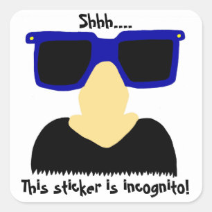 Incognito Moustache & Glasses Stickers - Set of 20