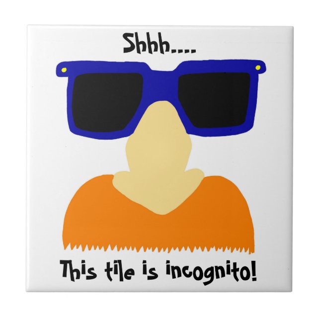 Incognito Moustache & Glasses Tile (Front)