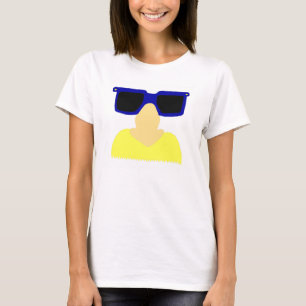 Incognito Moustache & Glasses Womens Spaghetti Tan T-Shirt