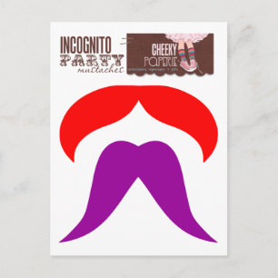 Incognito Party Moustaches 2 Postcard