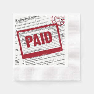 income tax PAID red stamp Napkin