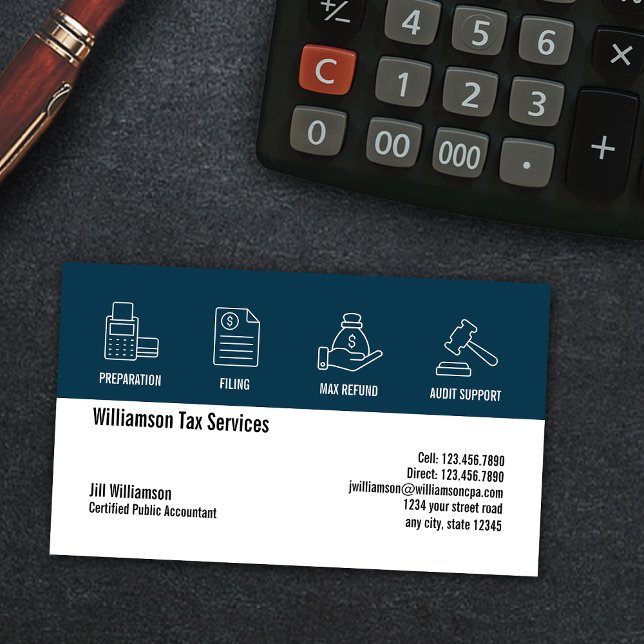 Income Tax Preparation Services Business Card (Creator Uploaded)