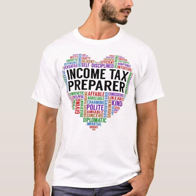 Income Tax Preparer Heart T-Shirt (Front)