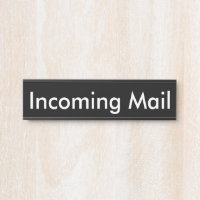 Incoming Mail  Black Name Plate