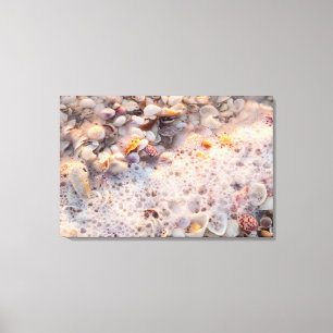 Incoming Surf And Seashells On Sanibel Island Canvas Print