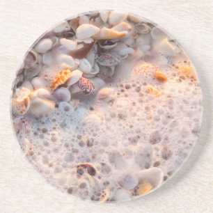 Incoming Surf And Seashells On Sanibel Island Coaster