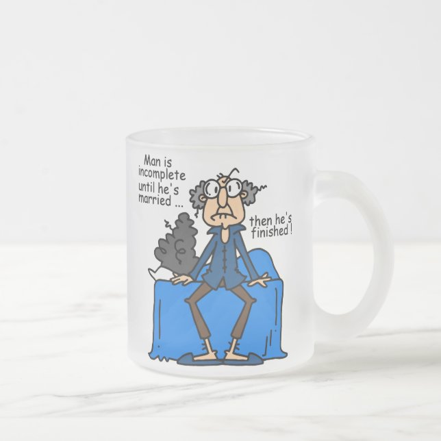Incomplete Then Finished Marriage Humour Frosted Glass Coffee Mug (Right)