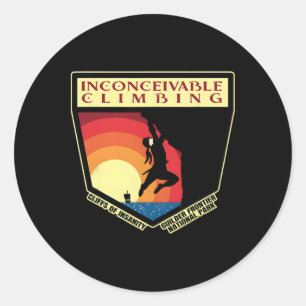 Inconceivable Climbing Cliffs Of Insanity Guilder Classic Round Sticker