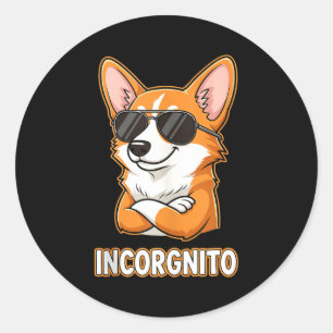 Incorgnito Funny Welsh Corgi Dog Owner Humor Men W Classic Round Sticker