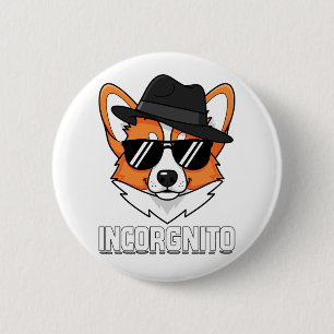 Incorgnito Stealthy Corgi in Shades 6 Cm Round Badge