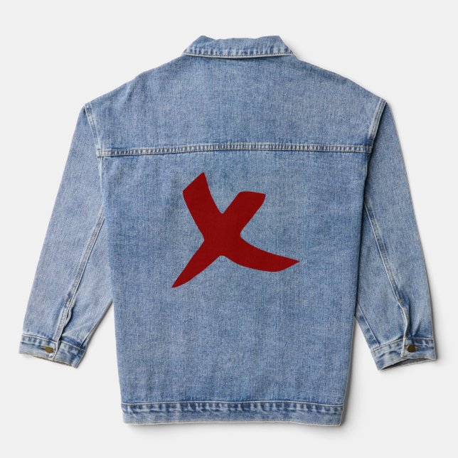 Incorrect sign text denim jacket (Back)