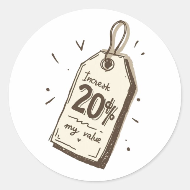 Increasing Value Vintage Price Tag Sticker (Front)