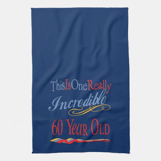 Incredible 60th Birthday Tea Towel (Vertical)