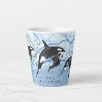Incredible Black and White Watercolor Orcas