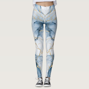 Incredible Colour Print  Light Blue Marble Leggings