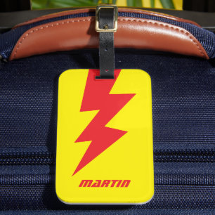 Incredible lightning strike bolt flash custom luggage tag