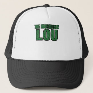 Incredible Lou - Green Brick Pattern Typography Trucker Hat