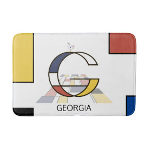 Incredible Neoplasticism Art Monogram. Letter G Bath Mat