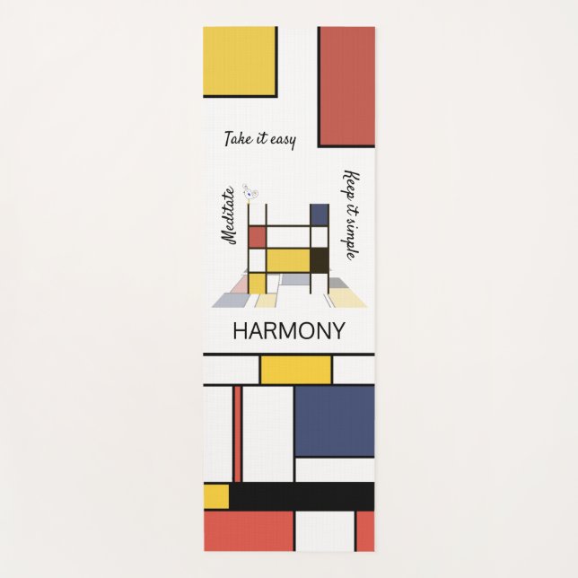 Incredible Neoplasticism Art Monogram. Letter H Yoga Mat (Front)