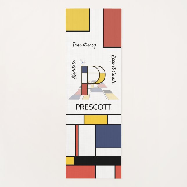 Incredible Neoplasticism Art Monogram. Letter P Yoga Mat (Front)