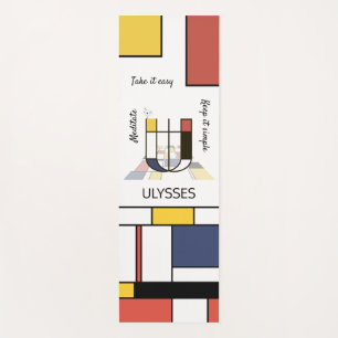 Incredible Neoplasticism Art Monogram. Letter U Yoga Mat